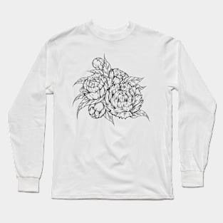 Sketch peonies Long Sleeve T-Shirt